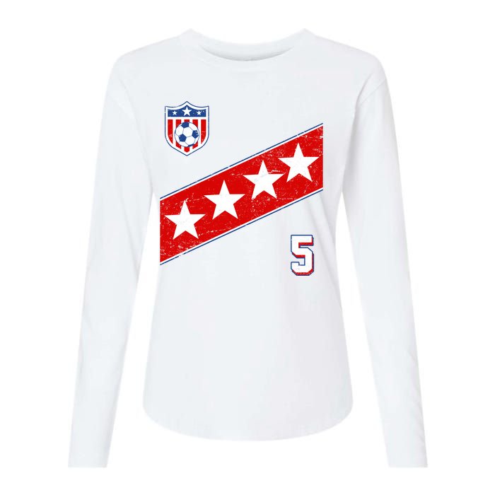 WomenS Us Soccer Jersey Number 5 Womens Cotton Relaxed Long Sleeve T-Shirt