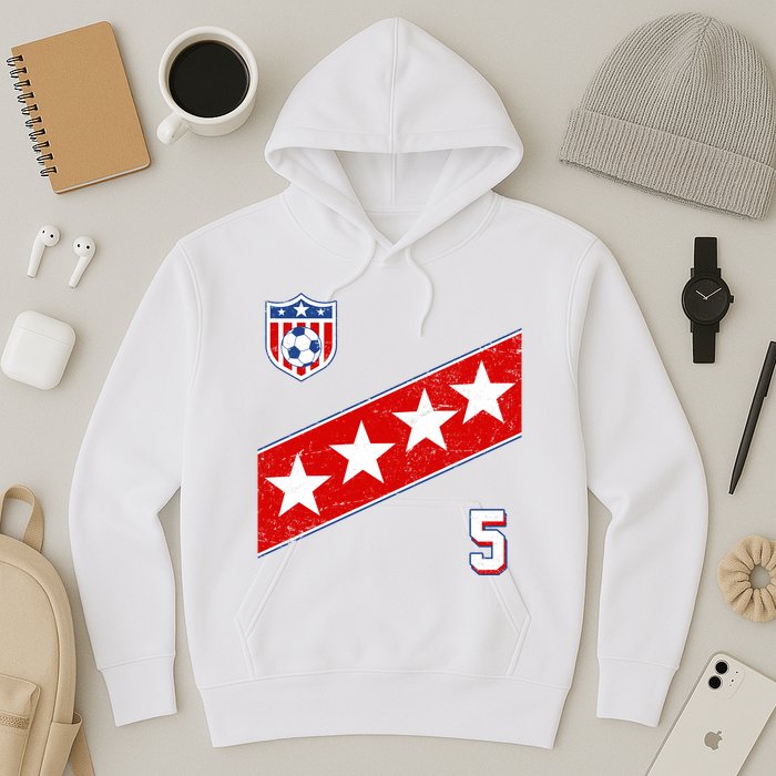 WomenS Us Soccer Jersey Number 5 Hoodie