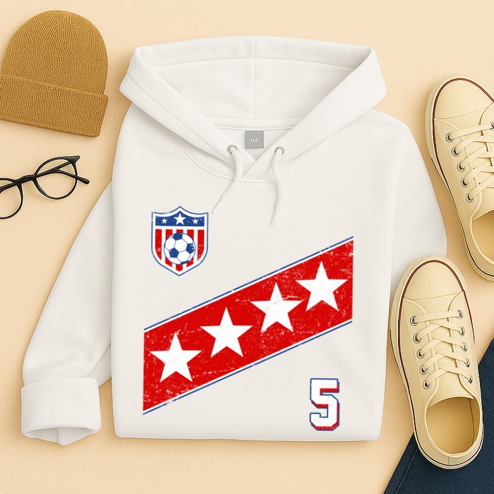WomenS Us Soccer Jersey Number 5 Hoodie