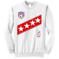 WomenS Us Soccer Jersey Number 5 Sweatshirt