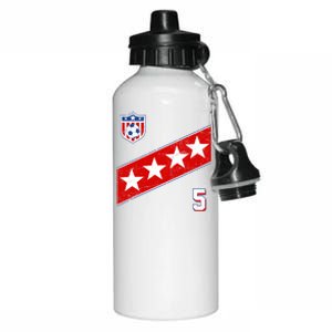 WomenS Us Soccer Jersey Number 5 Aluminum Water Bottle