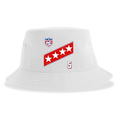 WomenS Us Soccer Jersey Number 5 Sustainable Bucket Hat