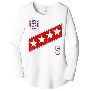 WomenS Us Soccer Jersey Number 5 Women's Perfect Tri Tunic Long Sleeve Shirt