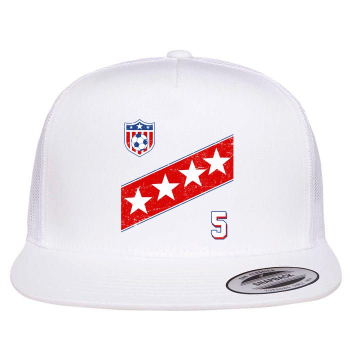 WomenS Us Soccer Jersey Number 5 Flatbill Hat