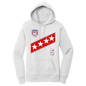 WomenS Us Soccer Jersey Number 5 Women's Pullover Hoodie