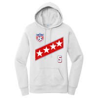 WomenS Us Soccer Jersey Number 5 Women's Pullover Hoodie