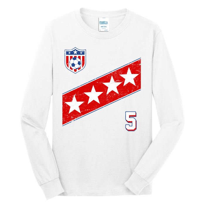 WomenS Us Soccer Jersey Number 5 Tall Long Sleeve T-Shirt