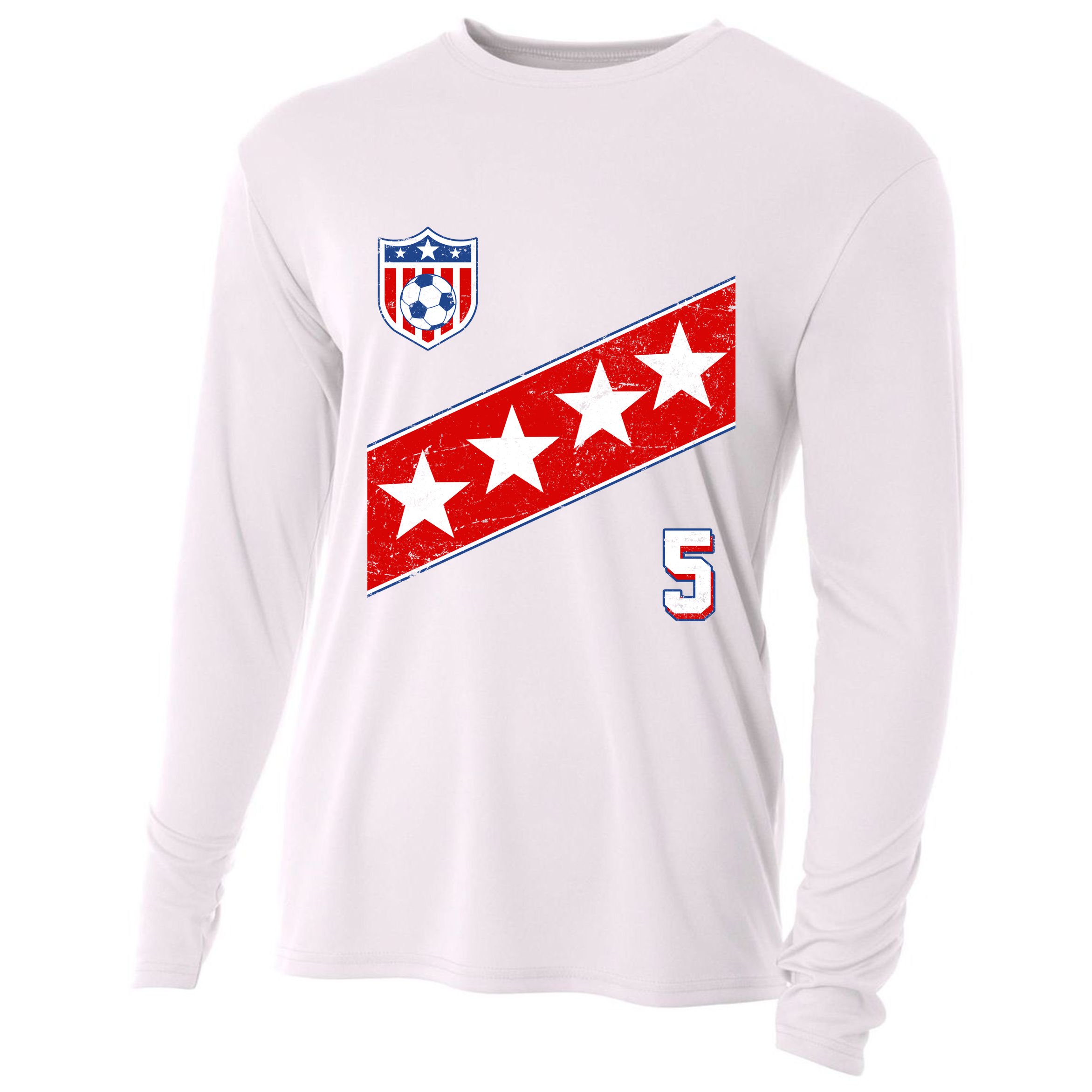 WomenS Us Soccer Jersey Number 5 Cooling Performance Long Sleeve Crew