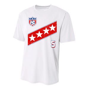 WomenS Us Soccer Jersey Number 5 Performance Sprint T-Shirt