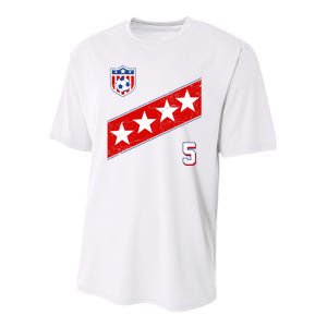 WomenS Us Soccer Jersey Number 5 Youth Performance Sprint T-Shirt