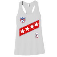 WomenS Us Soccer Jersey Number 5 Women's Racerback Tank