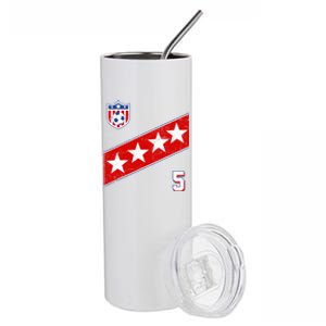 WomenS Us Soccer Jersey Number 5 Stainless Steel Tumbler