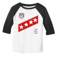 WomenS Us Soccer Jersey Number 5 Toddler Fine Jersey T-Shirt