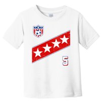 WomenS Us Soccer Jersey Number 5 Toddler T-Shirt