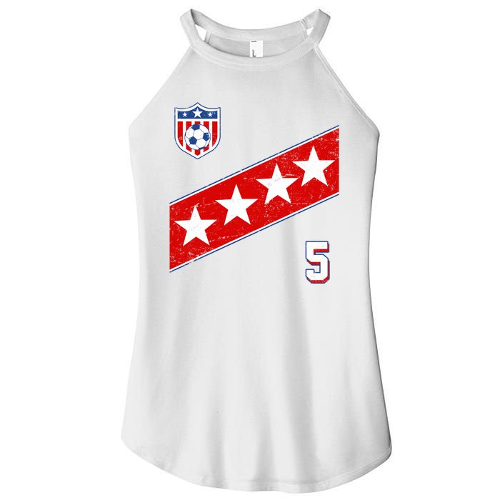 WomenS Us Soccer Jersey Number 5 Women's Perfect Tri Rocker Tank