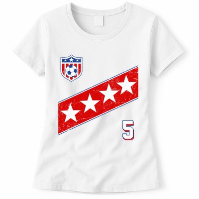 WomenS Us Soccer Jersey Number 5 Womens T-Shirt