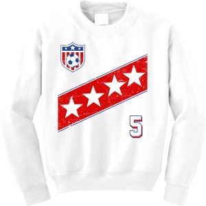 WomenS Us Soccer Jersey Number 5 Kids Sweatshirt