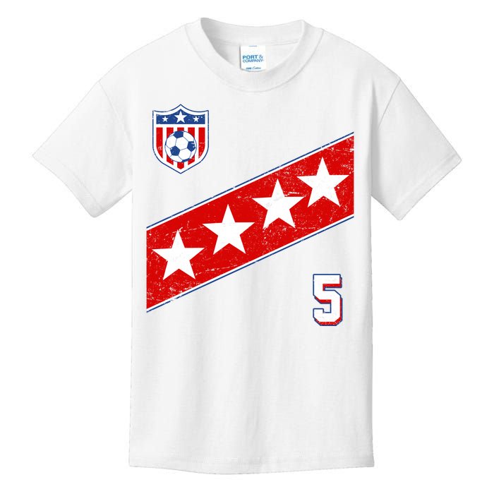 WomenS Us Soccer Jersey Number 5 Kids T-Shirt