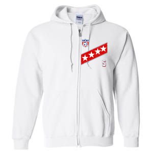 WomenS Us Soccer Jersey Number 5 Full Zip Hoodie