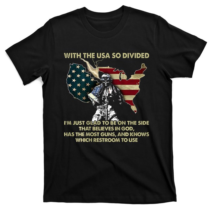 With Usa So Divide IM Just Glad To Be On The Side T-Shirt