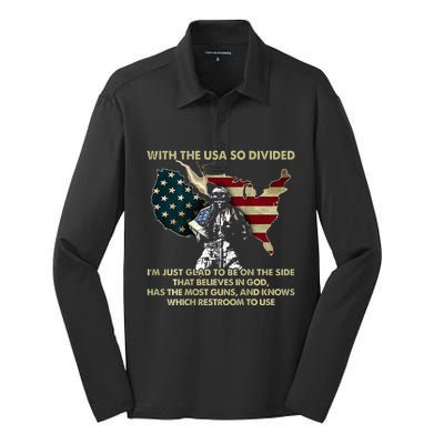 With Usa So Divide IM Just Glad To Be On The Side Silk Touch Performance Long Sleeve Polo