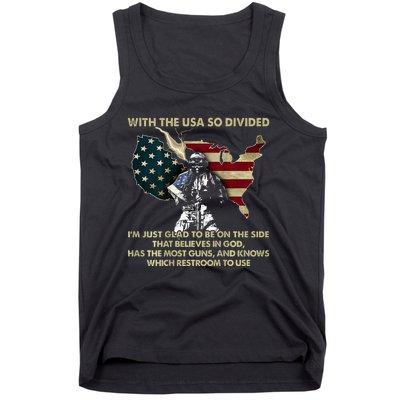 With Usa So Divide IM Just Glad To Be On The Side Tank Top