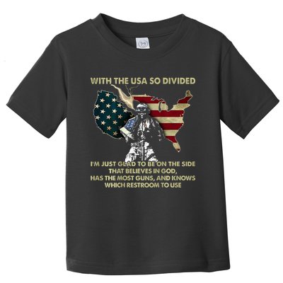 With Usa So Divide IM Just Glad To Be On The Side Toddler T-Shirt