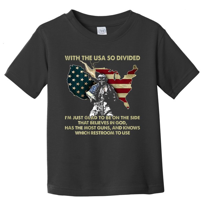 With Usa So Divide IM Just Glad To Be On The Side Toddler T-Shirt