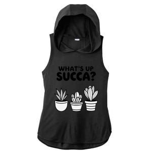 WhatS Up Succa? Ladies PosiCharge Tri-Blend Wicking Draft Hoodie Tank