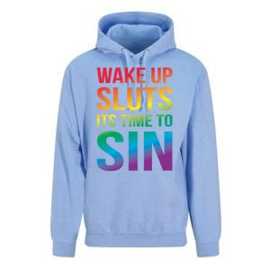 Wake Up Sluts Its Time To Sin Funny Pride Adult LGBTQ Unisex Surf Hoodie