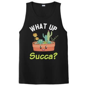 What Up Succa Kawaii Cactus Succulent Pun PosiCharge Competitor Tank