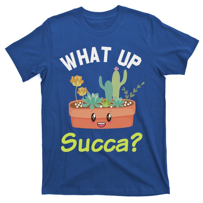 What Up Succa Kawaii Cactus Succulent Pun T-Shirt