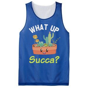 What Up Succa Kawaii Cactus Succulent Pun Mesh Reversible Basketball Jersey Tank