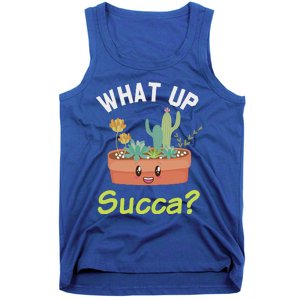 What Up Succa Kawaii Cactus Succulent Pun Tank Top