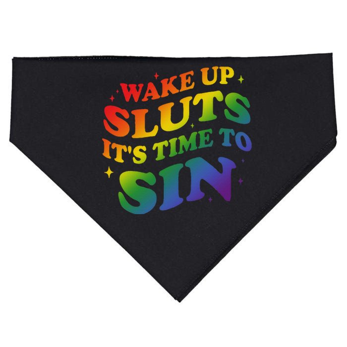 Wake Up Sluts Its Time To Sin USA-Made Doggie Bandana