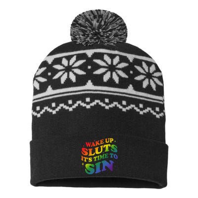 Wake Up Sluts Its Time To Sin USA-Made Snowflake Beanie