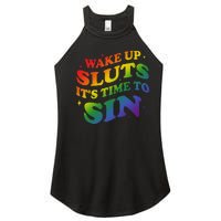 Wake Up Sluts Its Time To Sin Women’s Perfect Tri Rocker Tank