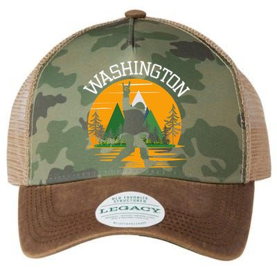 Washington Us State Bigfoot Sasquatch Legacy Tie Dye Trucker Hat