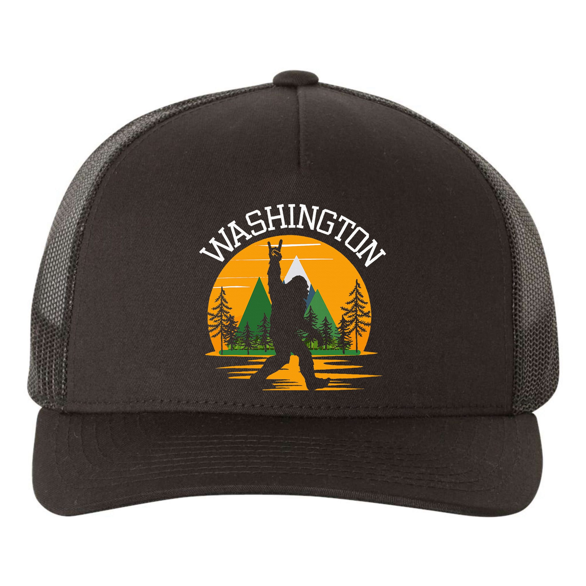 Washington Us State Bigfoot Sasquatch Yupoong Adult 5-Panel Trucker Hat