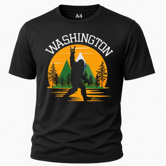 Washington Us State Bigfoot Sasquatch Cooling Performance Crew T-Shirt