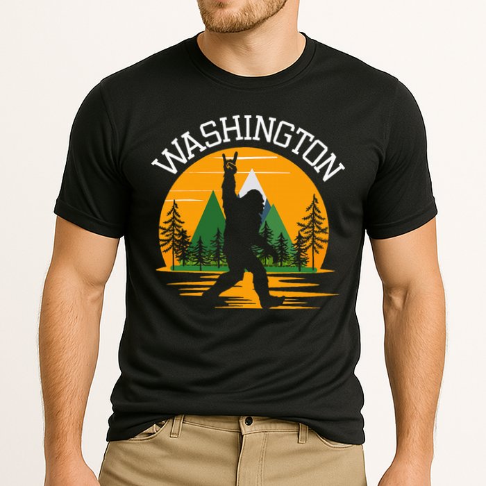 Washington Us State Bigfoot Sasquatch Cooling Performance Crew T-Shirt
