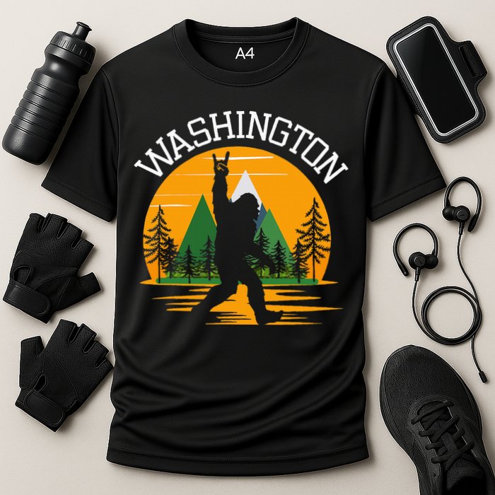 Washington Us State Bigfoot Sasquatch Cooling Performance Crew T-Shirt