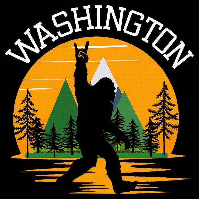 Washington Us State Bigfoot Sasquatch Apron
