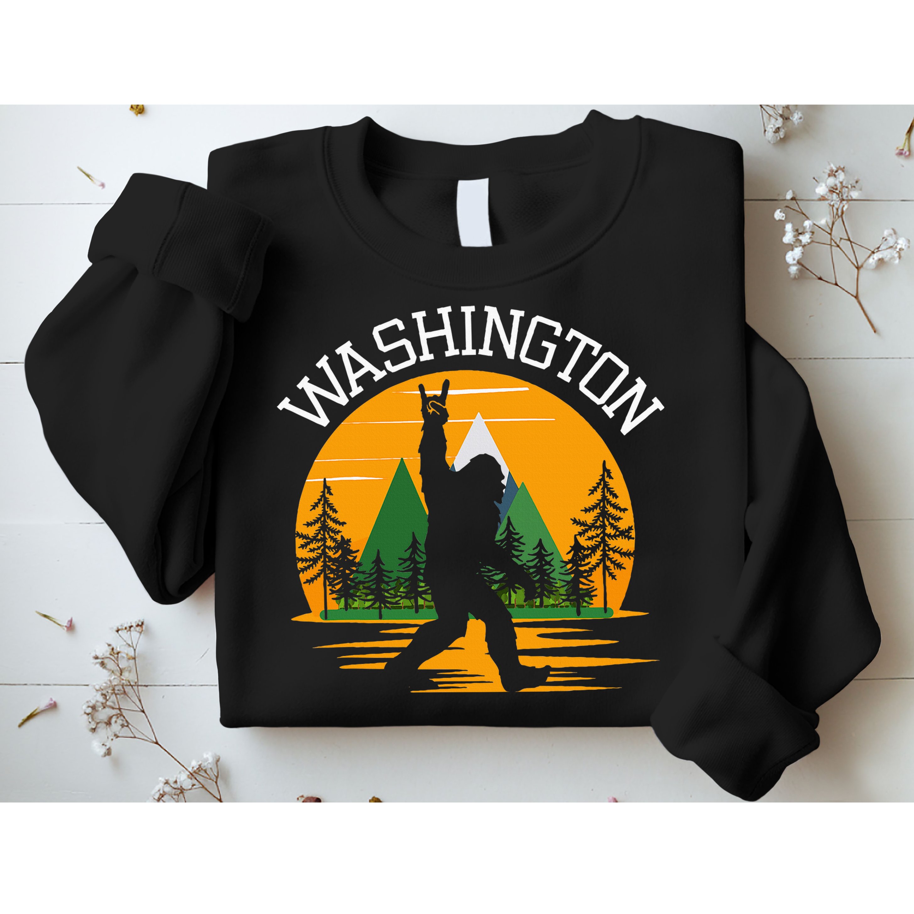 Washington Us State Bigfoot Sasquatch Sweatshirt