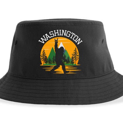 Washington Us State Bigfoot Sasquatch Sustainable Bucket Hat