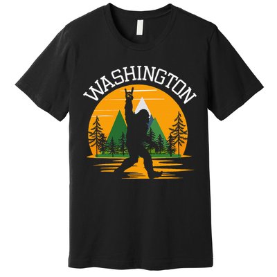 Washington Us State Bigfoot Sasquatch Premium T-Shirt