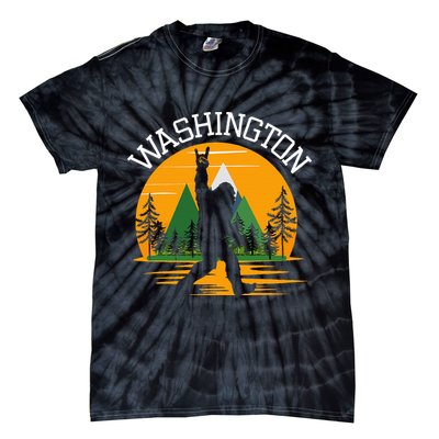 Washington Us State Bigfoot Sasquatch Tie-Dye T-Shirt