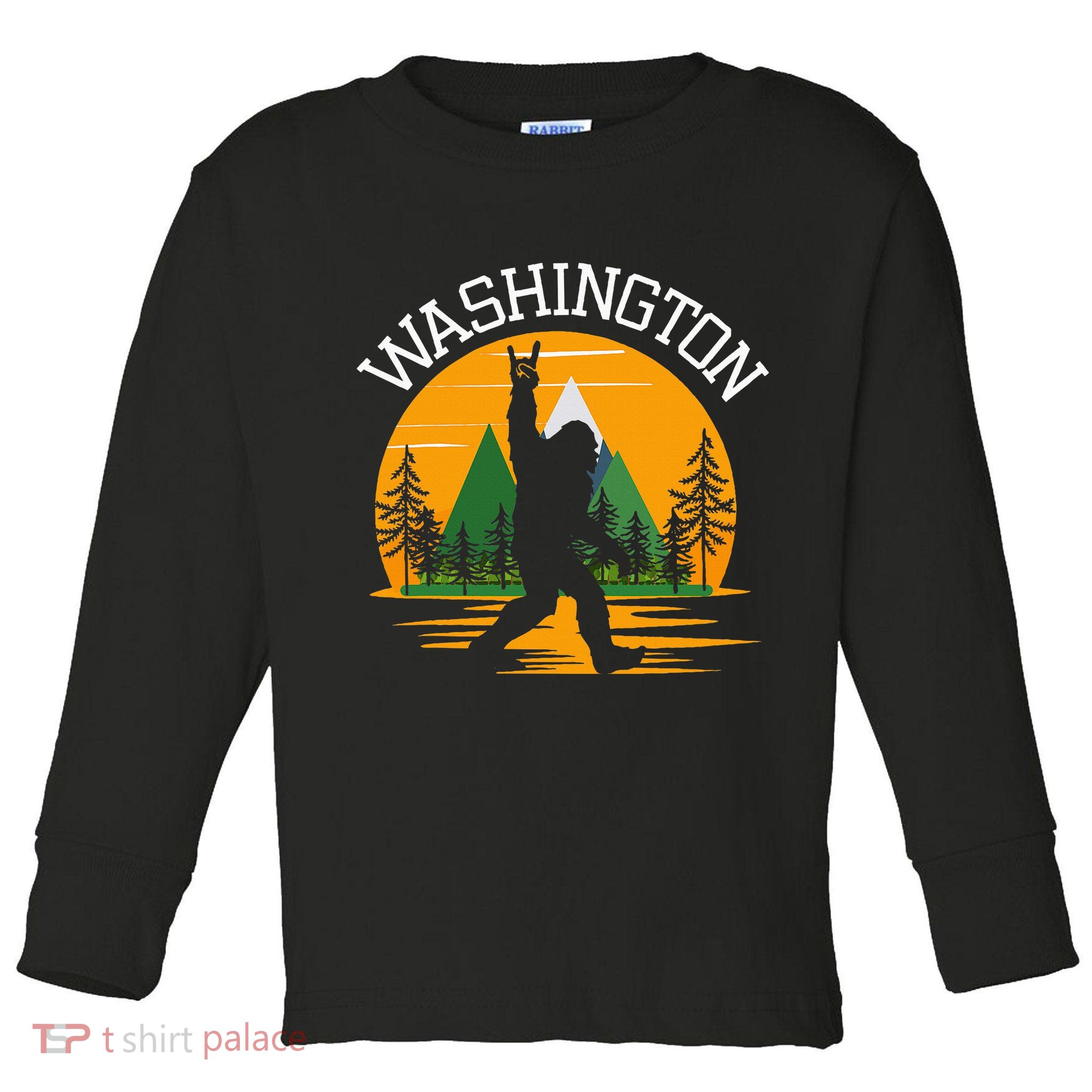 Washington Us State Bigfoot Sasquatch Toddler Long Sleeve Shirt