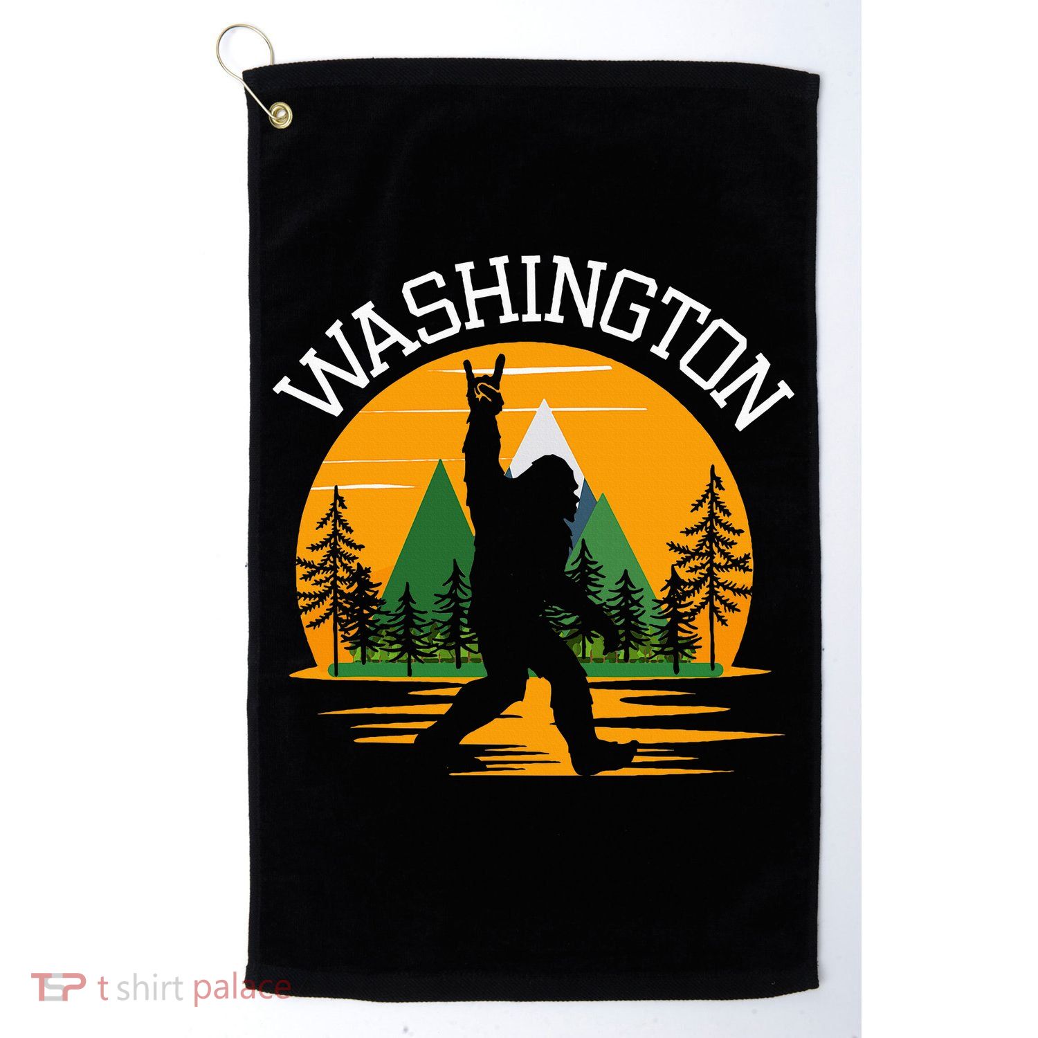 Washington Us State Bigfoot Sasquatch Golf Towel