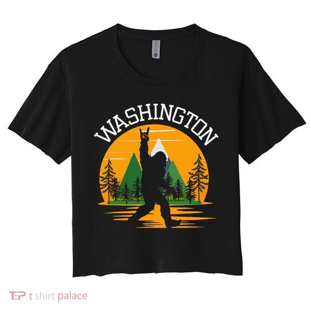 Washington Us State Bigfoot Sasquatch Crop Top
